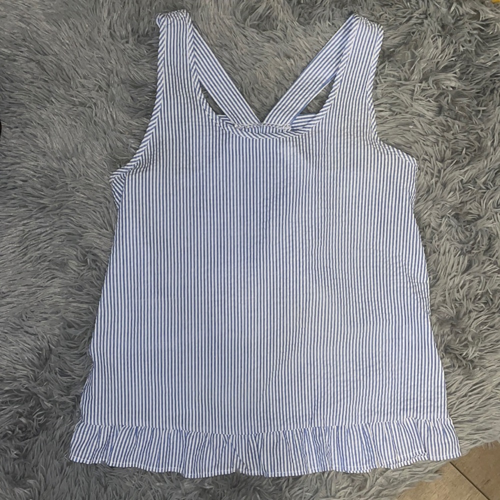 Peachlove seersucker tank with bow on back